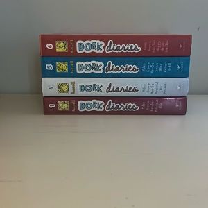 Dork diaries, books, 1,4,5,6 brand-new, hardcover, no tags